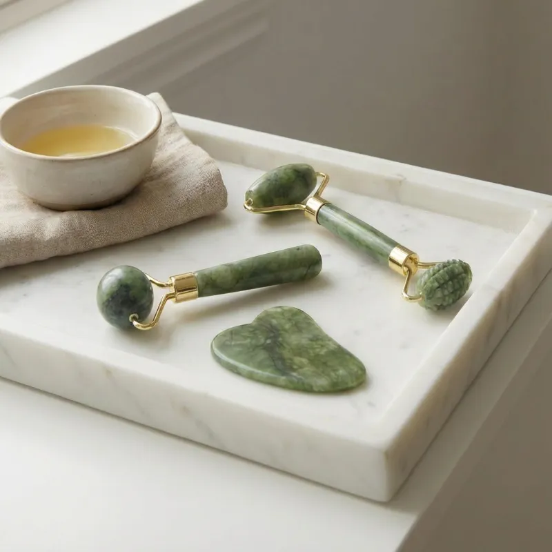 Rich and Pour Plantifique jade roller and gua sha set