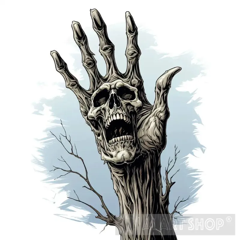 AI Art Shop skeleton hand art print