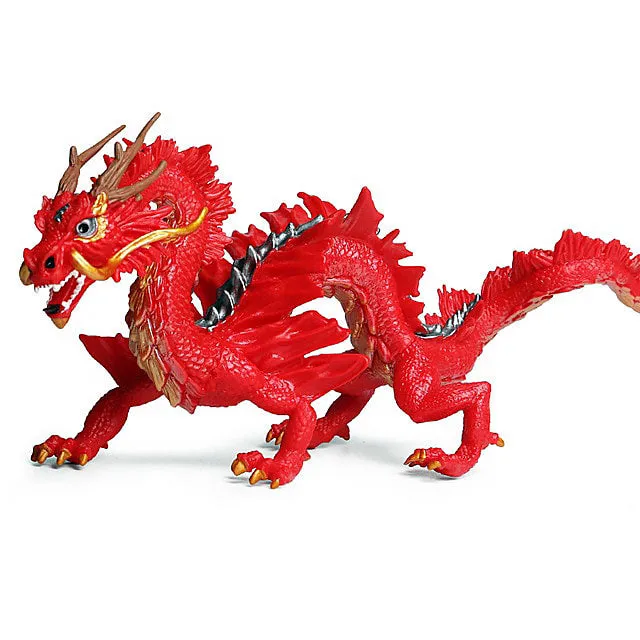 Dragon Vibe red Chinese dragon figurine with traditional styling
