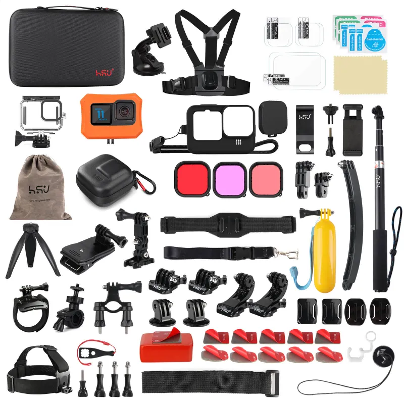 HSUSHOP GoPro sports kit with multiple mounting accessories