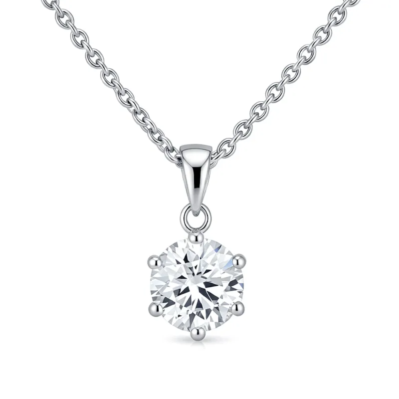 Imolove lab diamond pendant necklace with a lab-grown diamond hanging from a fine chain