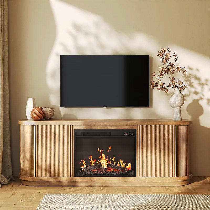 Belleze fireplace tv stand with built-in electric fireplace