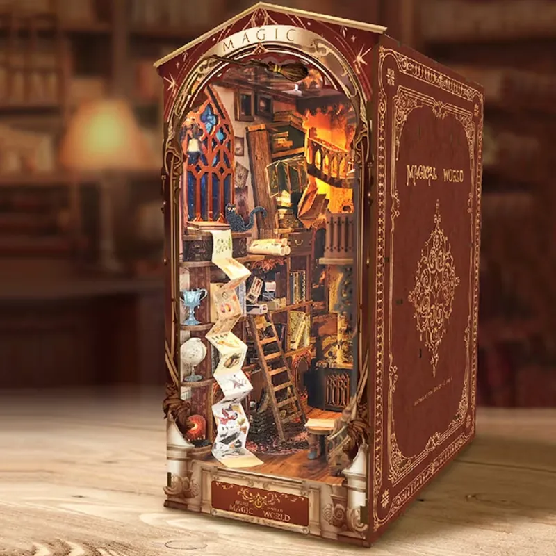 Fifijoy book nook world miniature bookshelf insert