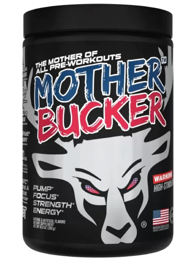 RakAdx mother bucker pre workout supplement container