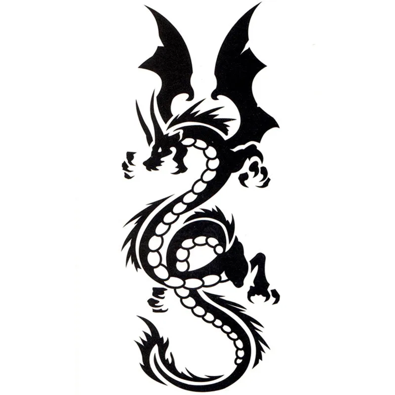 Dragon Vibe tribal dragon tattoo design with bold black lines