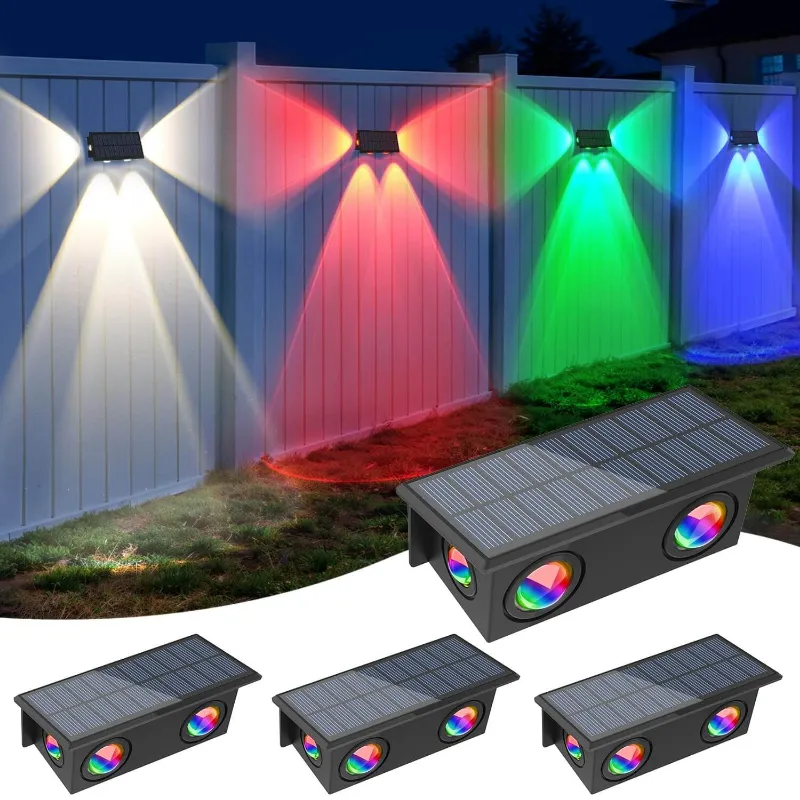 T SUN Lighting fence solar lights outdoor attached to a backyard fence