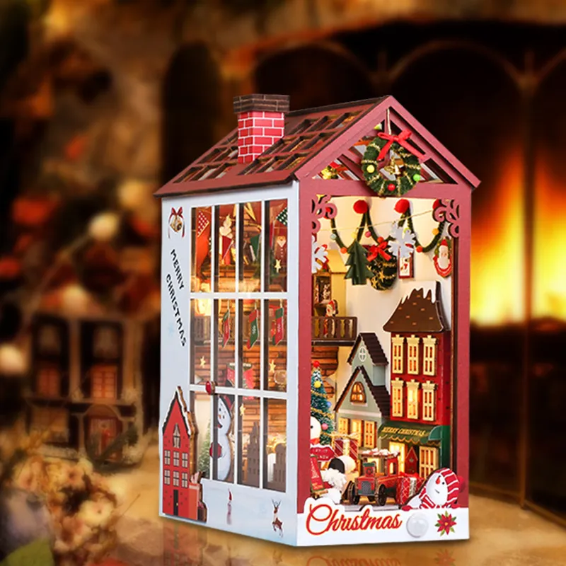 Fifijoy christmas book nook miniature holiday scene