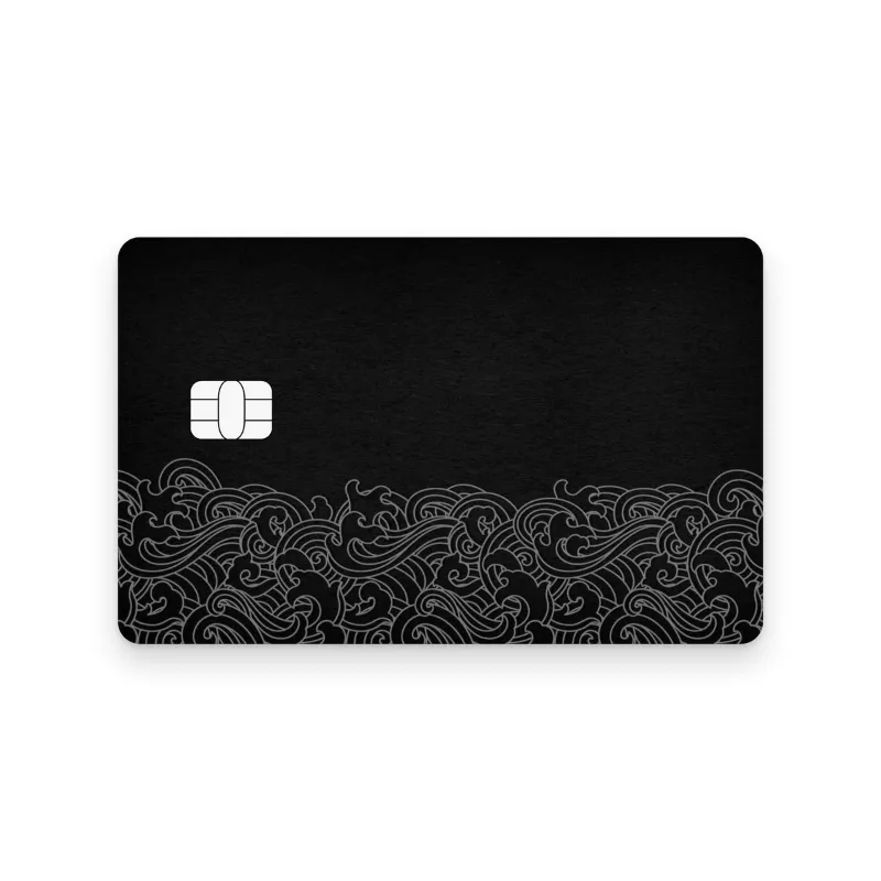 Pettypurse blue tones watercolor waves bank card sticker