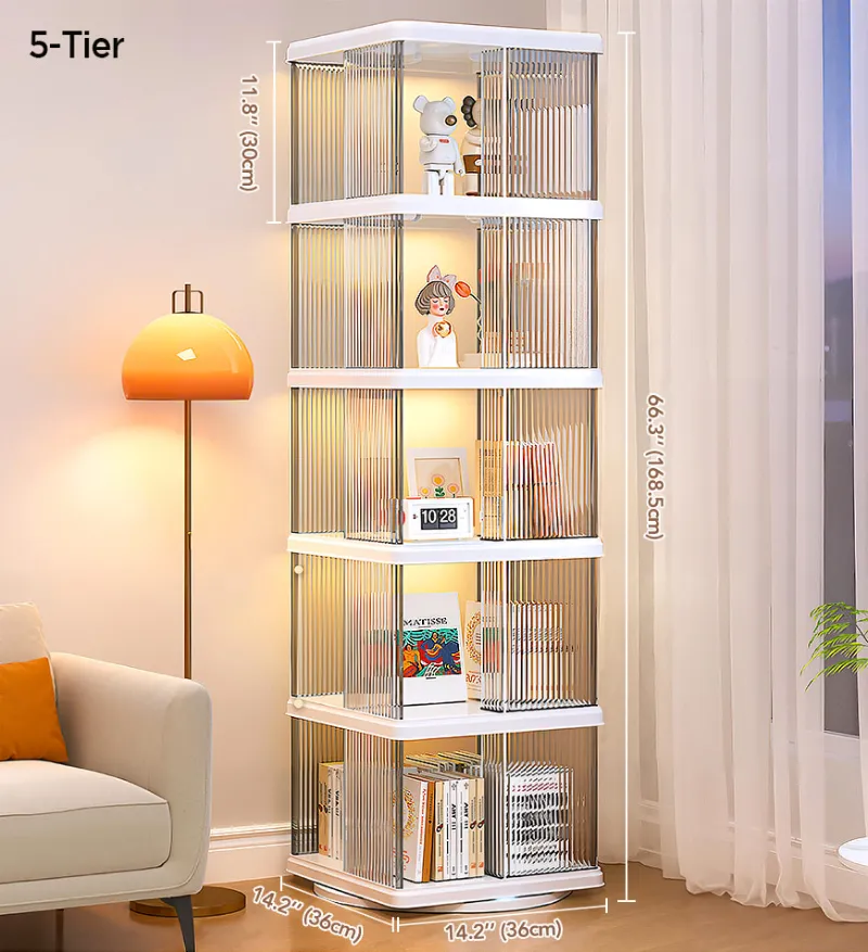 Joybos rotating bookshelf for space-efficient book storage
