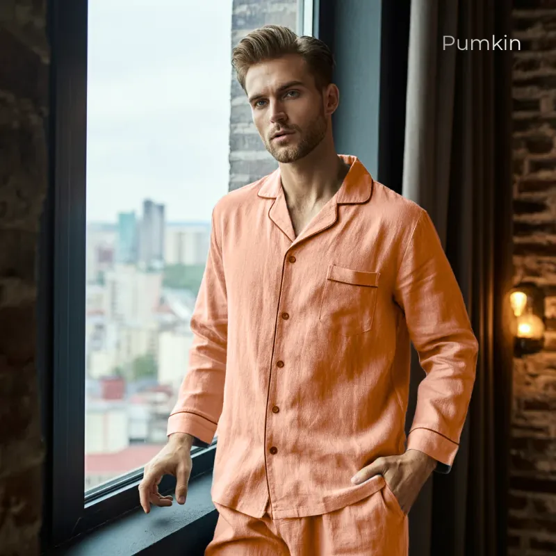 OrganoLinen mens linen pajamas