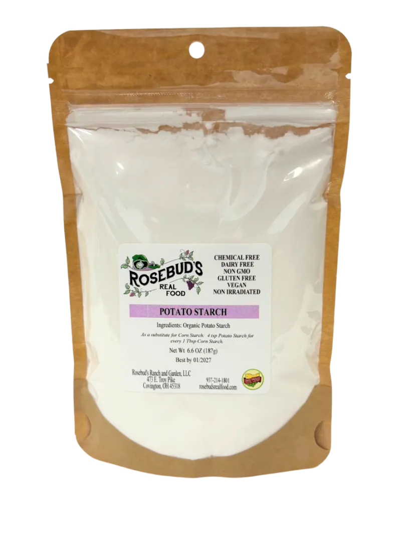 Rosebud's Real Food potato starch in a bag