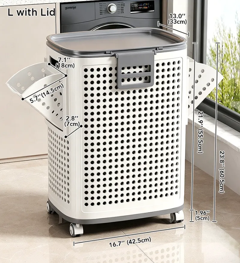 Joybos laundry basket with wheels for portable laundry transport