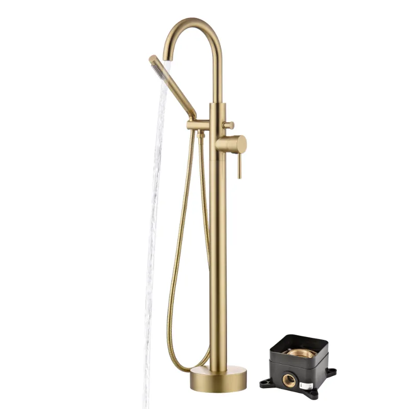 Sumerain Faucet freestanding bathtub faucet with curved spout