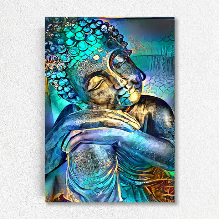 MusaArtGallery blue buddha wall art