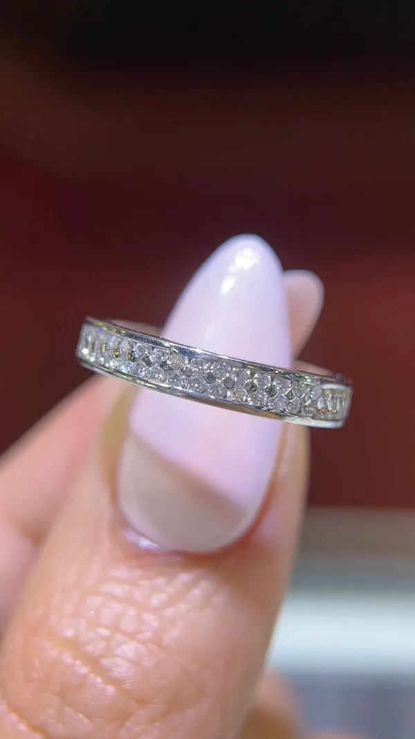 North and South Jewelry channel set diamond band