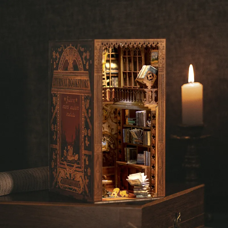 Fifijoy 3d bookstore miniature book nook