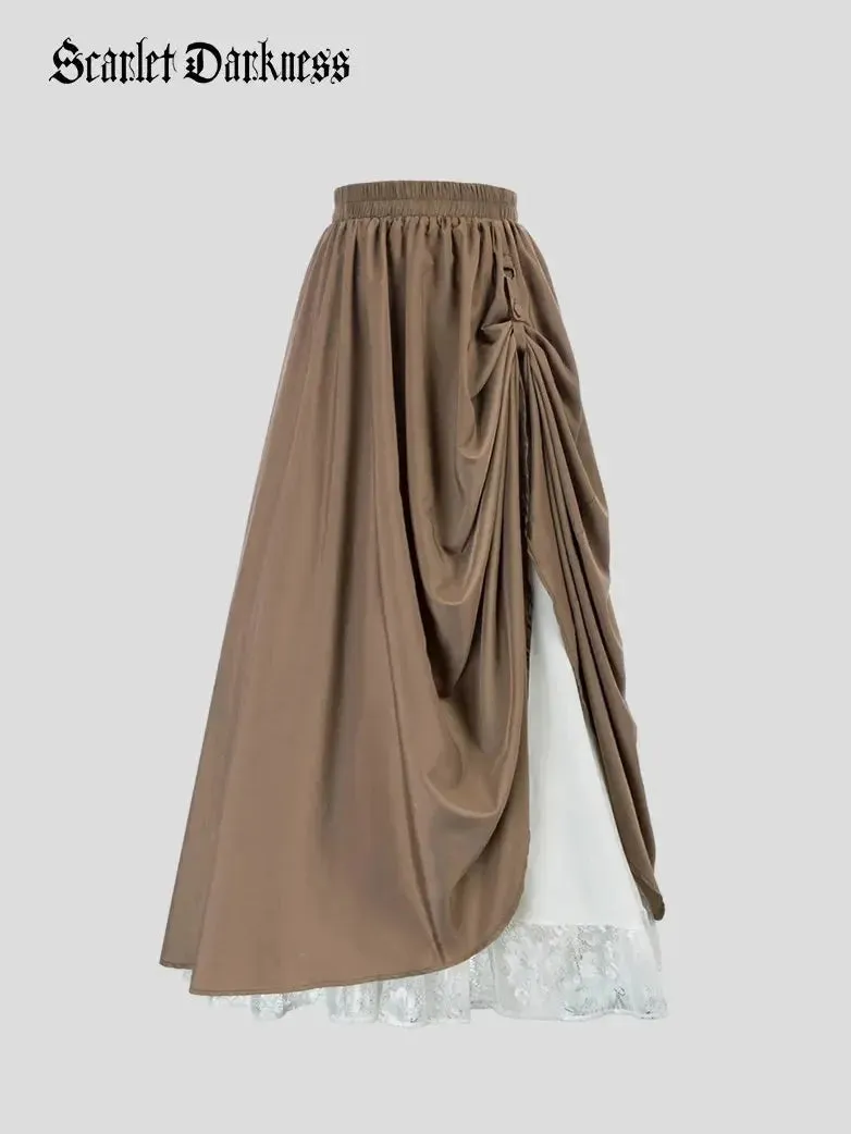 Scarlet Darkness calla lily textured maxi skirt