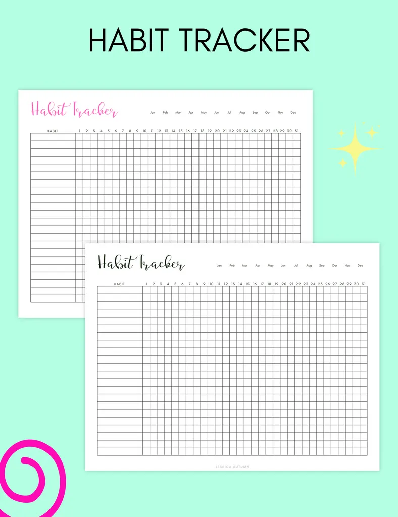Jessica Autumn Planners monthly habit tracker organizer