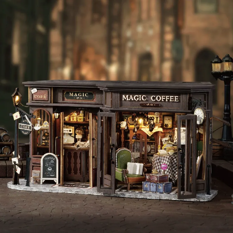 Fifijoy miniature coffee shop kit with cafe details