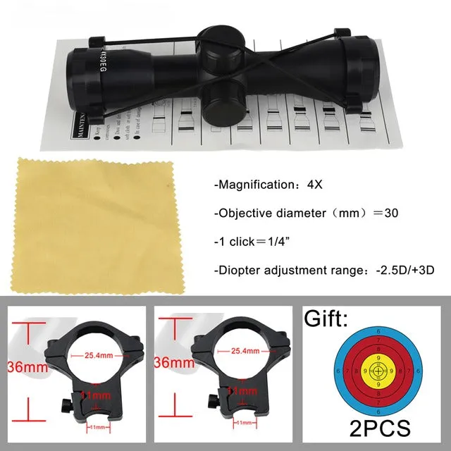 Tophatters 4x30 rifle scope optic
