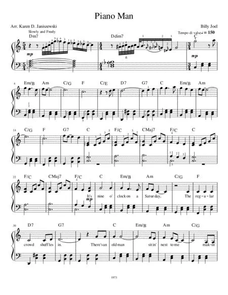Open Sheet Music piano man sheet music