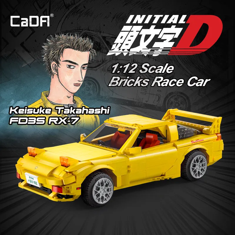 CaDA Bricks initial d fd rx7 car building set