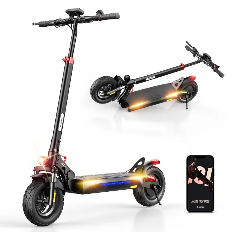 iScooter off road electric scooter with rugged tires on uneven terrain