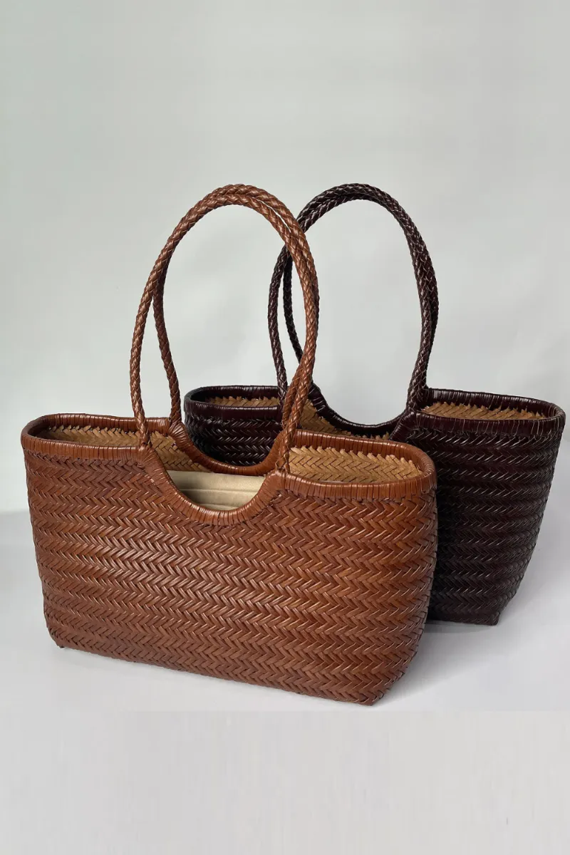 Obroi woven shoulder bag with woven texture