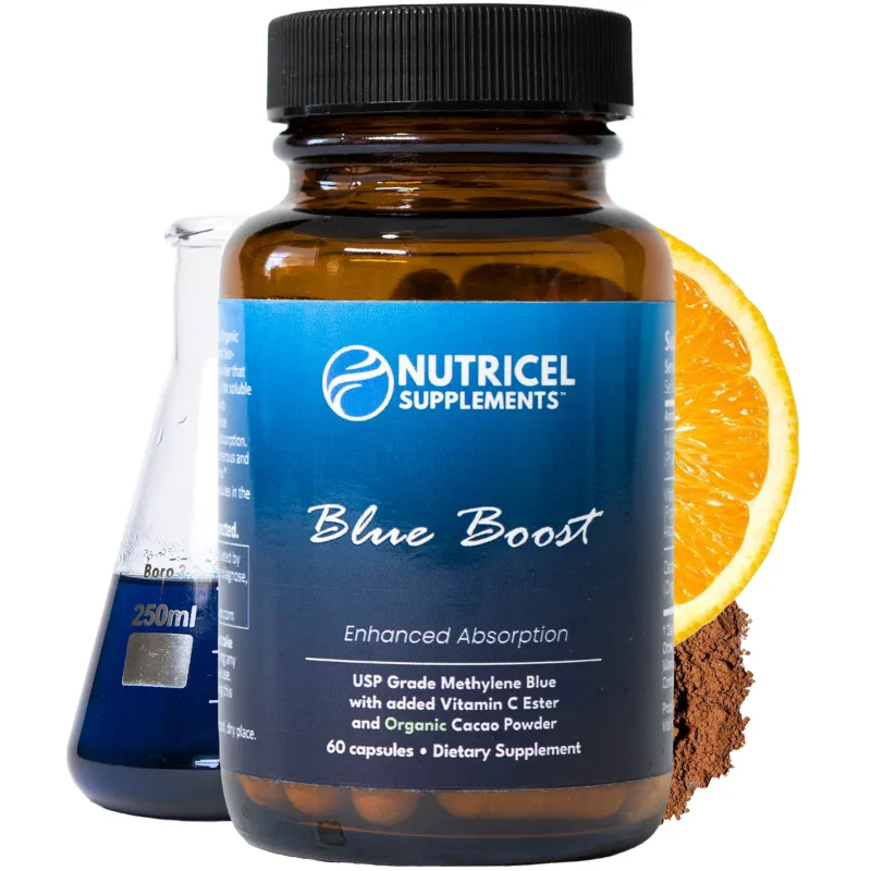 Nutricel Supplements blue boost supplement bottle