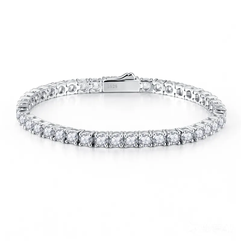 Imolove moissanite tennis bracelet featuring a sparkling line of moissanite stones set in metal