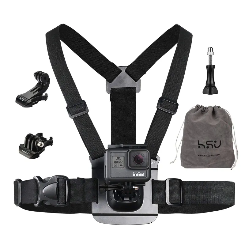 HSUSHOP GoPro chest mount for hands-free chest-worn action camera recording
