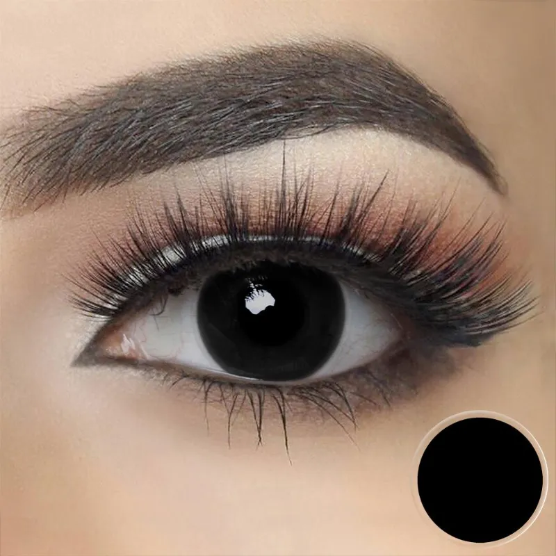 Lenself black contacts with a solid black lens design