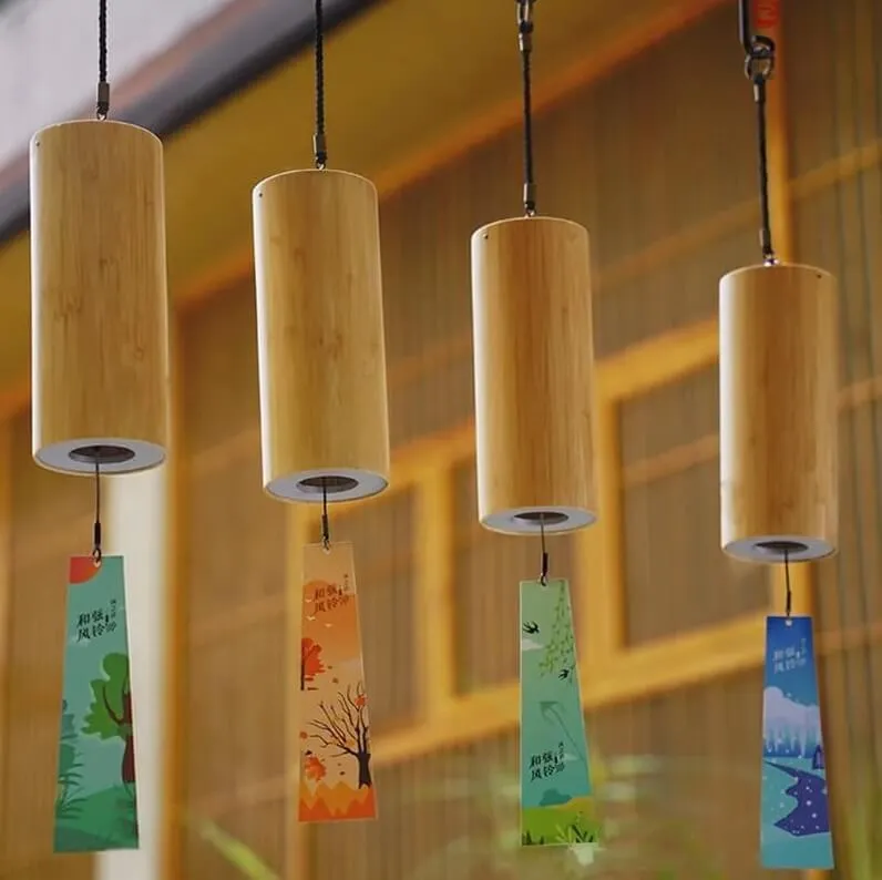 Go Kalimba bamboo wind bell with natural finish
