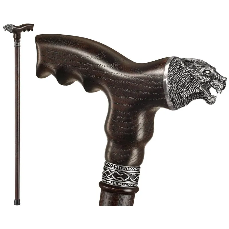 Stick Your Cane wooden walking cane with natural wood finish