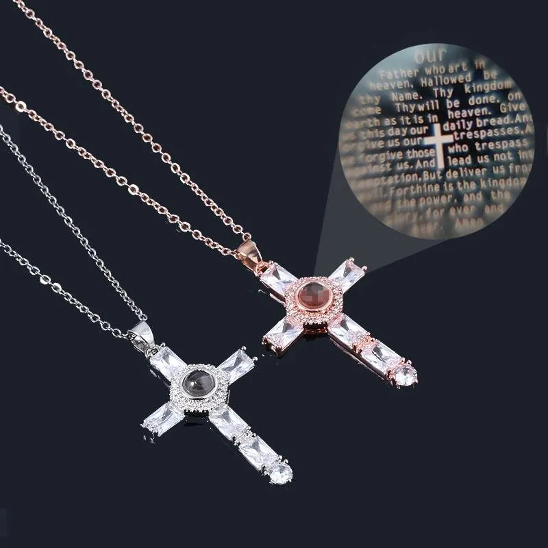 WorldnetGifts vintage cross with lord's prayer inside necklace