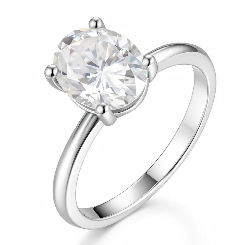 Imolove 1.5 carat oval diamond ring with a center diamond set in a classic solitaire mounting
