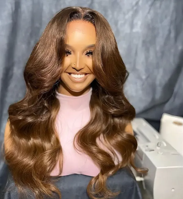 Ulofey light auburn brown wig