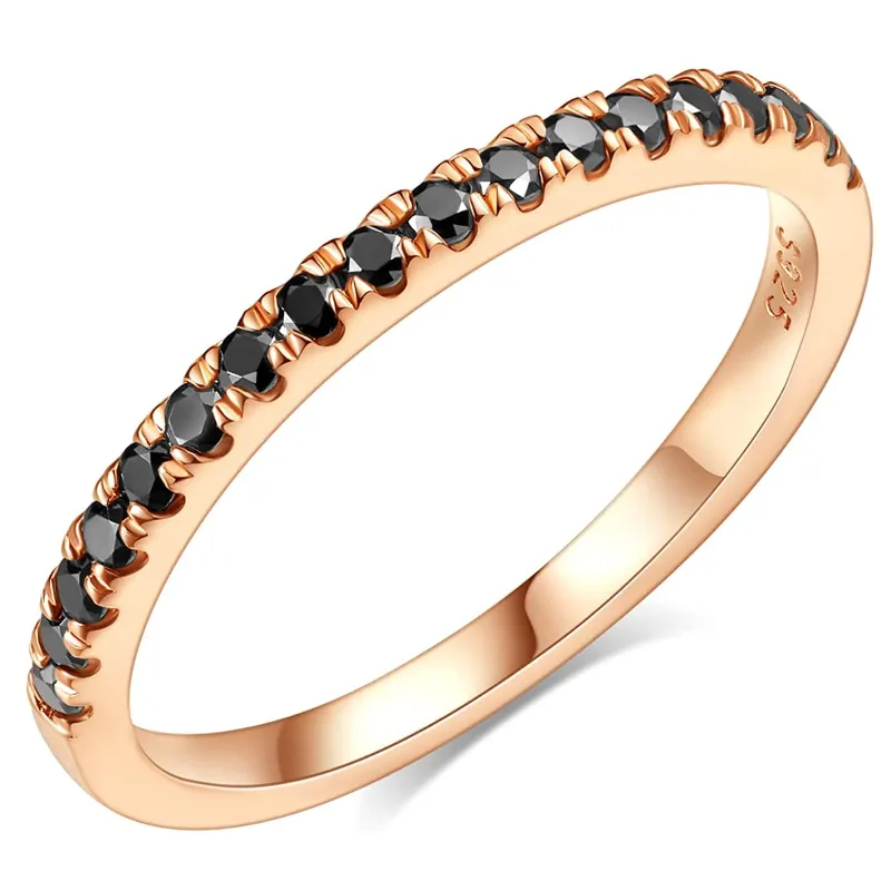 Imolove black moissanite ring featuring a dark moissanite center stone set in metal