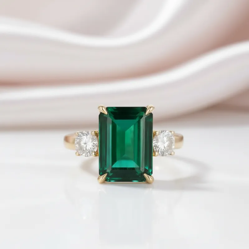 Black Diamonds New York emerald cut engagement ring