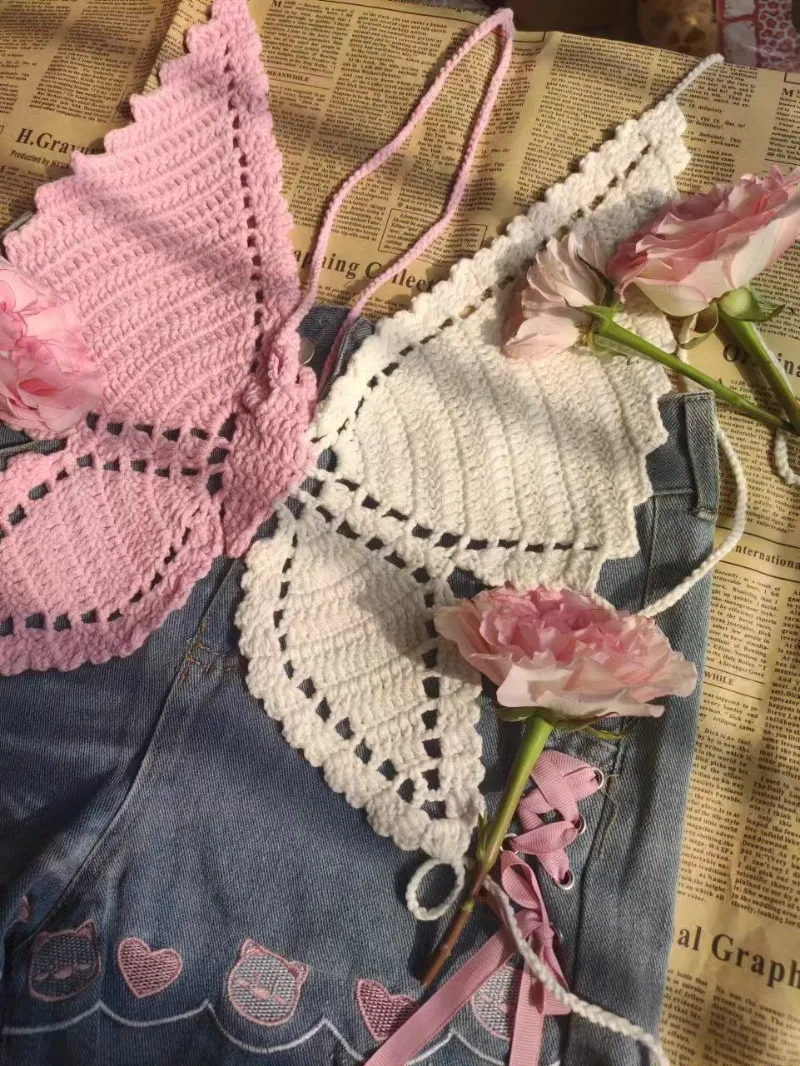 Three Fleas butterfly crop top
