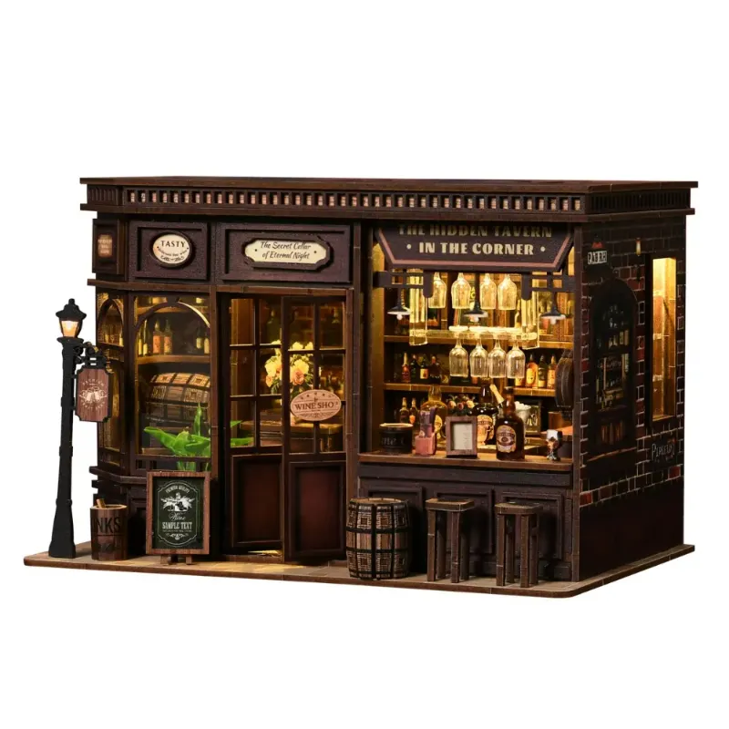 Book Nook World corner bookstore 3d miniature house kit