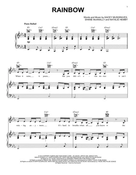 Open Sheet Music rainbow sheet music