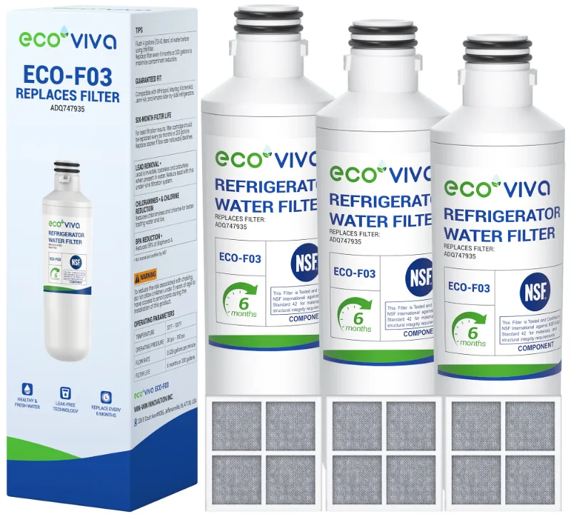 Ecoviva LG water filter LT1000P refrigerator replacement cartridge