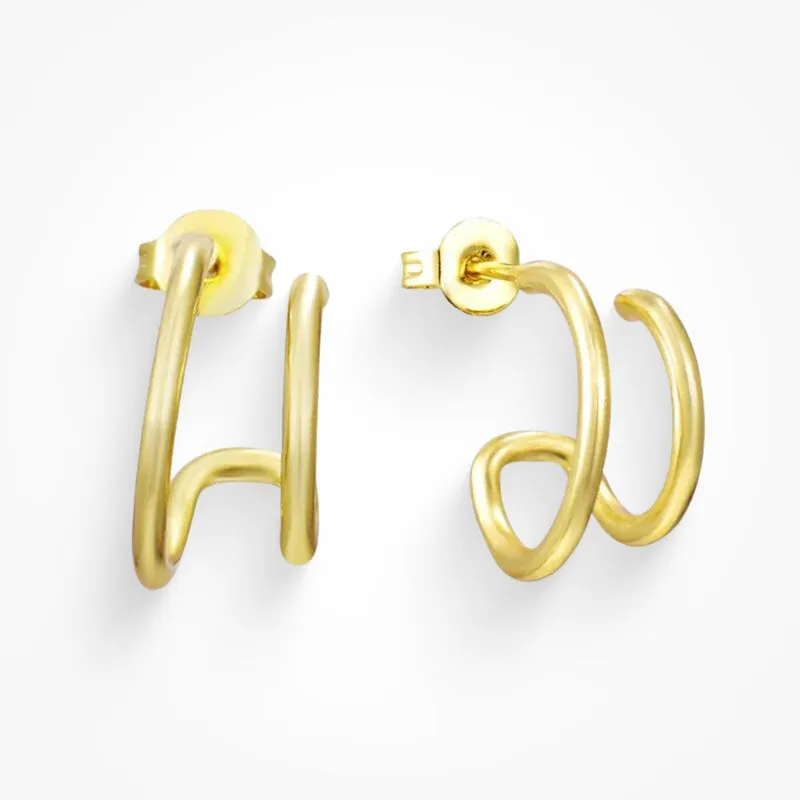 Evry Jewels elegant two-tone link earrings