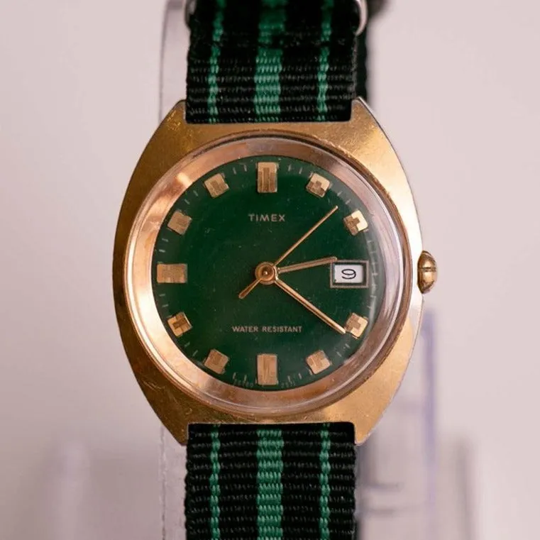 Vintage Radar timex men's mechanical automatic watch with fabric strap