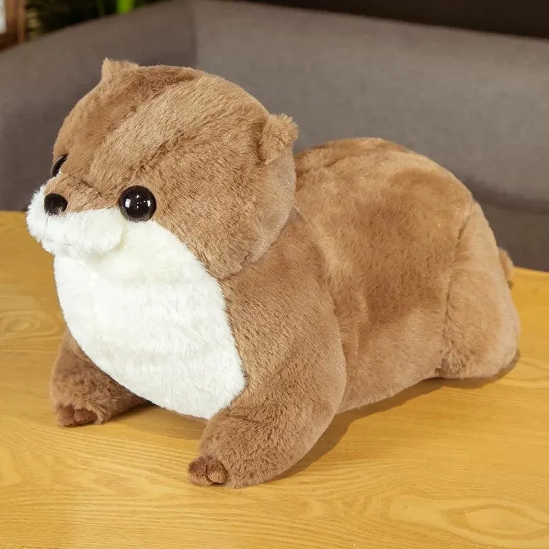 Peluche Kingdom giant otter stuffed animal with long body and whiskers