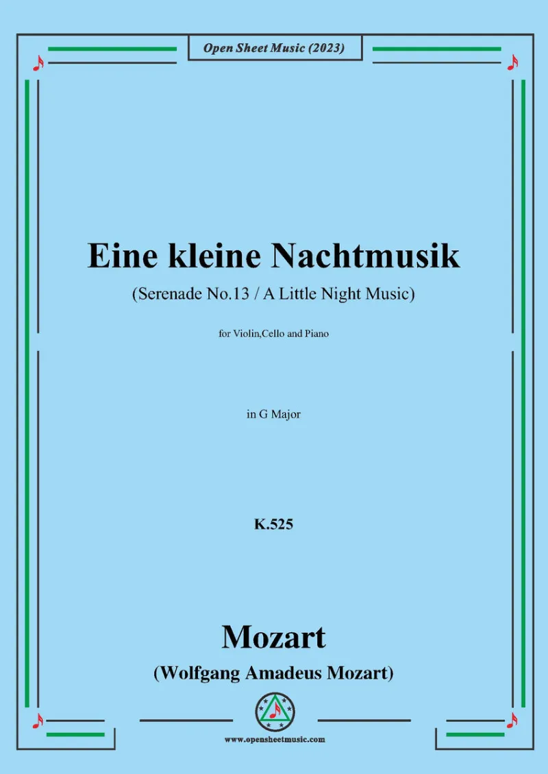 Open Sheet Music mozart serenade k 525 chamber music score