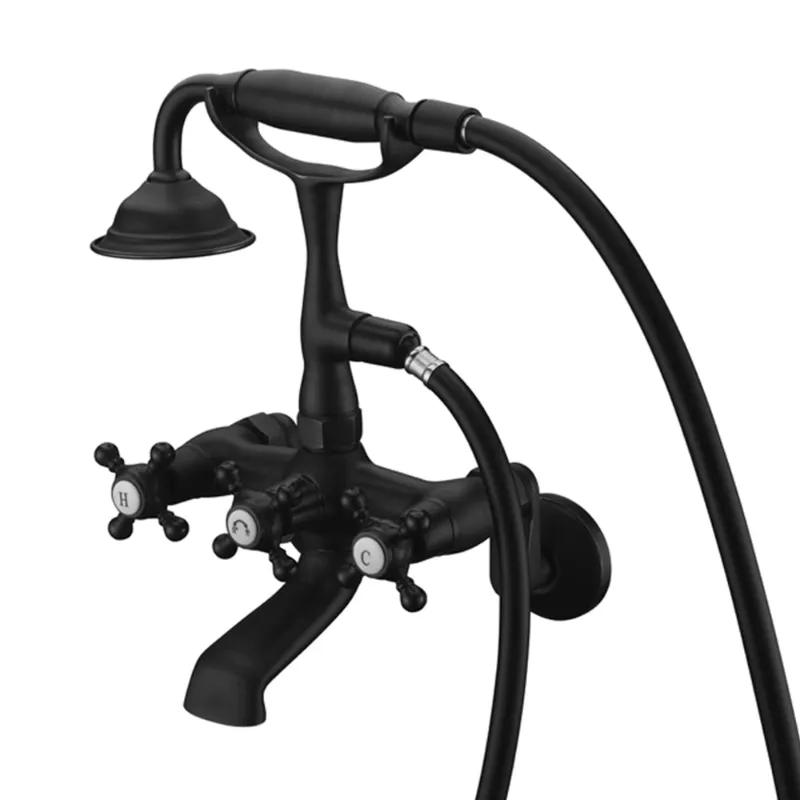 Sumerain Faucet clawfoot tub taps in brushed finish
