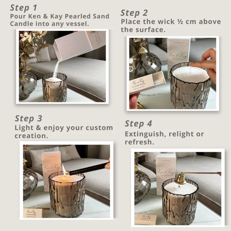 iVYVERDURE Pearled Sand Candle