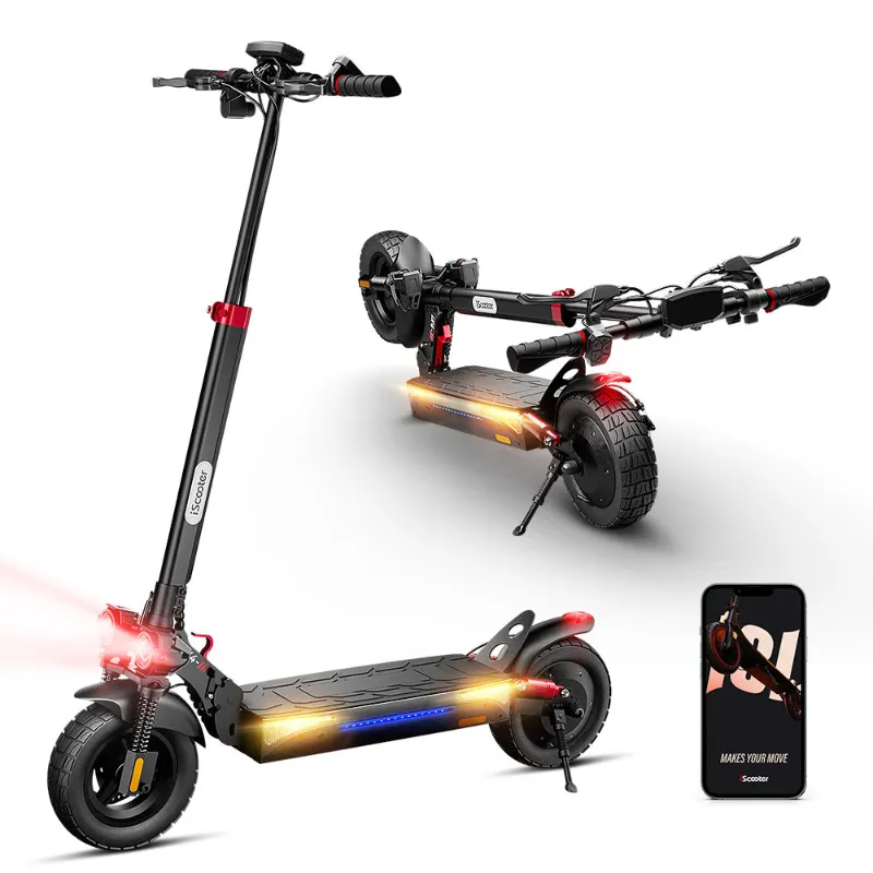 iScooter iX4 electric scooter full view of deck and handlebars